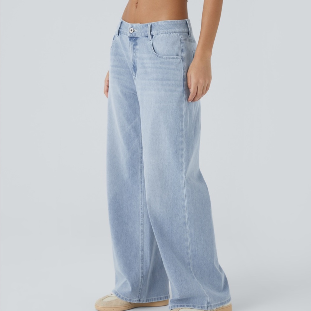 NWT HALARA Low rise, wide leg STRETCHY DENIM JEANS. XL